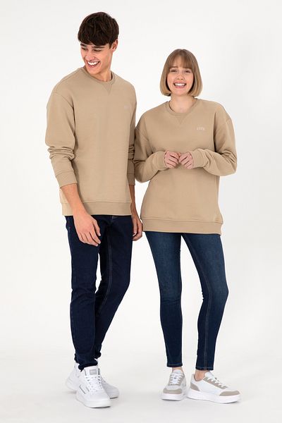 U.S. Polo Assn. Men's Crew Neck Sand Basic Raised Sweatshirt 50295148 -Vr085