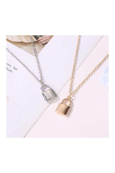 Köstebek Thin Chain Padlock Necklaces