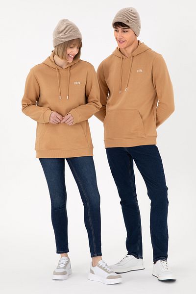 U.S. Polo Assn. Men's Hooded Camel Basic Sweatshirt 50295176 -Vr015