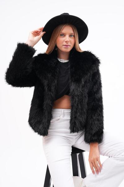 ŞİMAL Women's Wide Collar Fur 245382   -