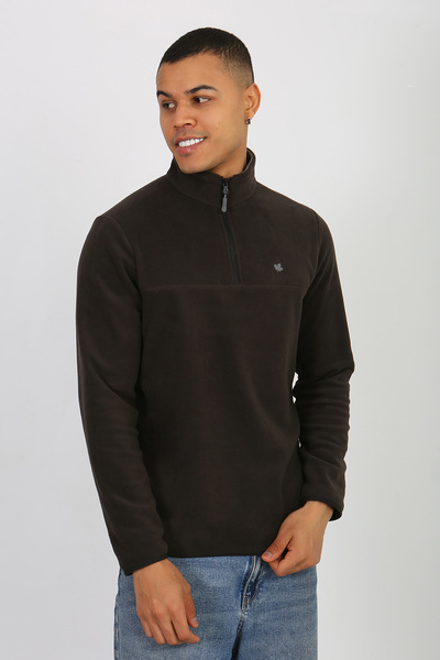 UOMOPARK 6001 Regular Fit Anti-Pilling Non-Pilling Bato Collar Winter Men's Fleece