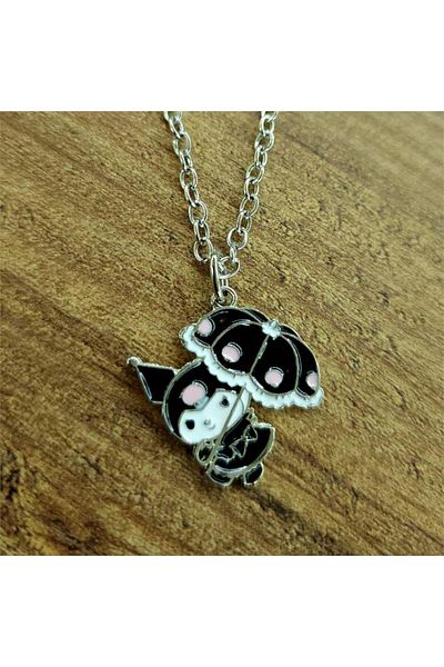 Köstebek Anime Kuromi Black Umbrella Necklace