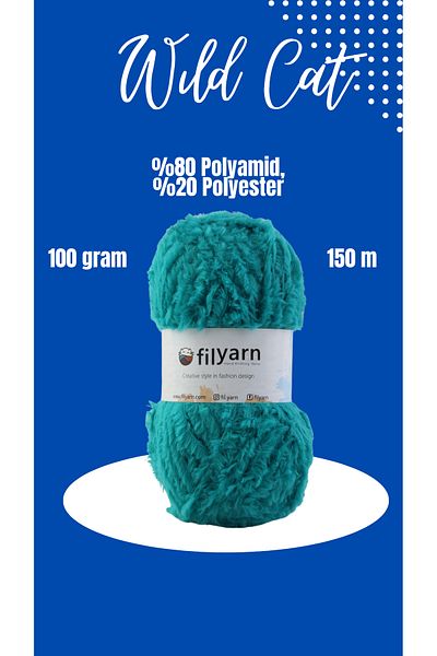 Filyarn Wildcat Single - Σχοινί γάτας με γένια από μαλακή γούνα, σχοινί πλεξίματος με πούπουλα, σχοινί παιχνιδιού γάτας