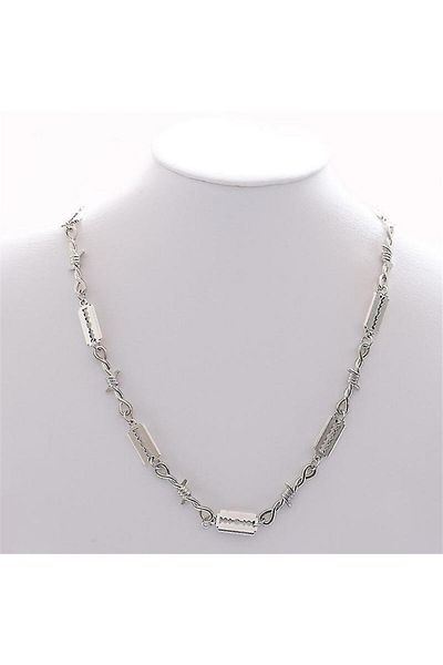 Köstebek Barbed Wire Razor Motif Necklace