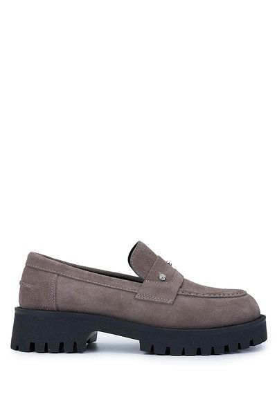 Tamer Tanca Women's Genuine Leather Mink Suede Loafer Shoes