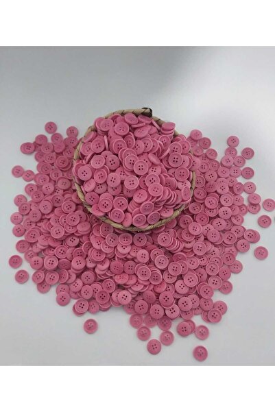 Tasarım Pink Color 2 cm Diameter Polyester Button 20 Pieces.