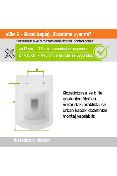 AQUA BAGNO Urban Yavaş Kapanan Klozet Kapağı
