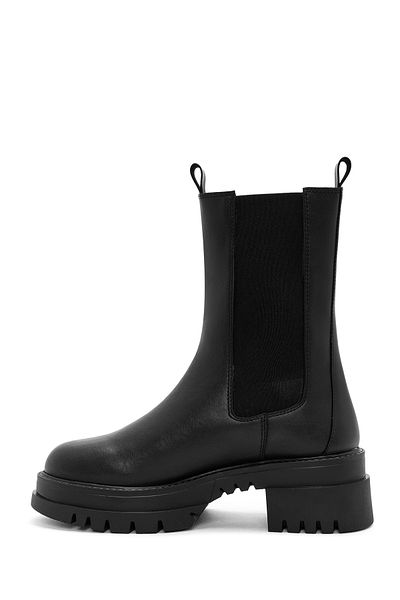 Derimod Women's Black Thick Soled Chelsea Boots 24Wfe 253618