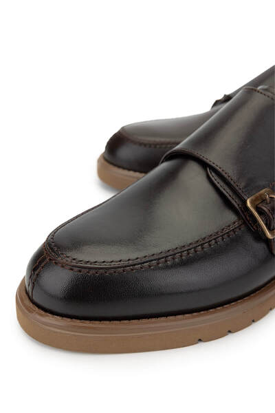 Tamer Tanca Men's Genuine Leather Brown Classic Shoes