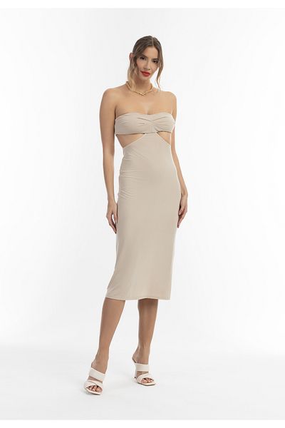 Faina Midikleid mit Cut-outs