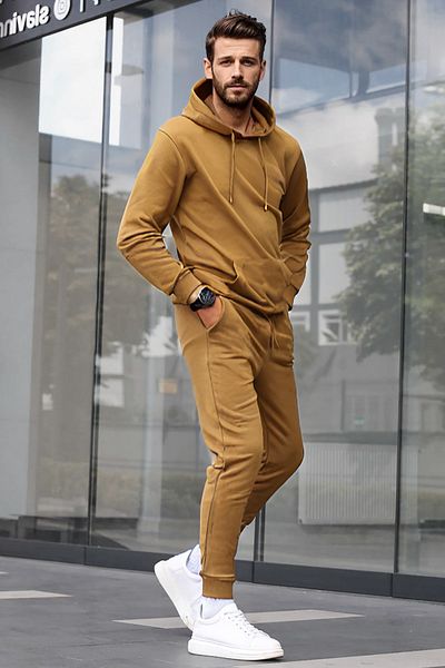 BayBayan Ανδρικό φούτερ Jogger Σετ αθλητική φόρμα με ελαστικά πόδια
