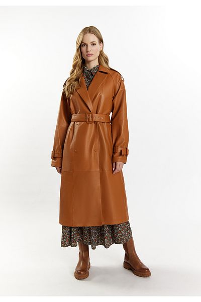 Dreimaster Trenchcoat Aus Leder