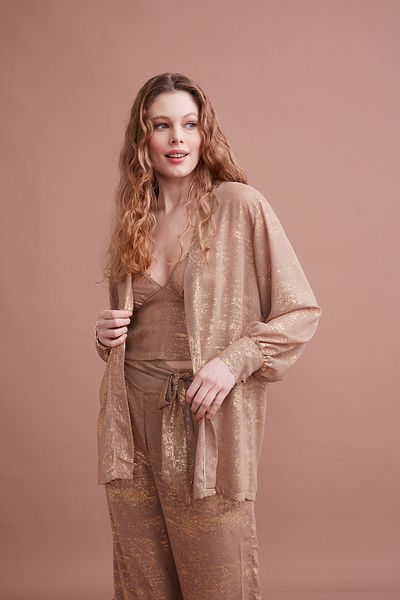 Marpessa Set de mireasă modern și elegant din 3 piese – Costum de pijama Rochie