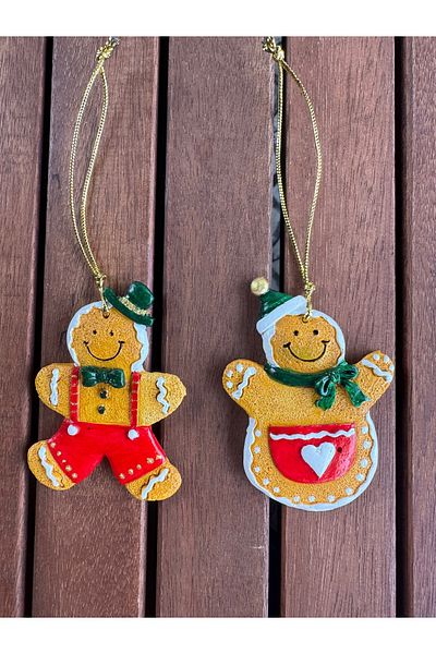 NurMood Art Decoration Cookie Girl and Boy Tree Ornament