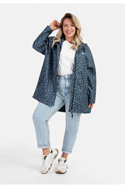 Schmuddelwedda Plus Size Regenmantel mit Leoprint