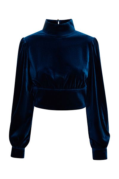 Faina Bluse Aus Stretchsamt