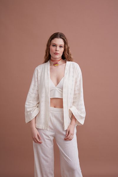 Marpessa Bridal Stylish Modern Three Piece Dressing Gown Pajamas Set