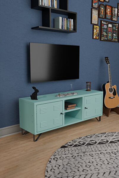 Machin-x TV Ünitesi - Metal Televizyon Sehpası - 135 cm - Pastel Renk - Endüs...