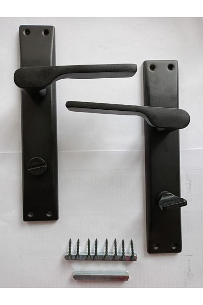 KAİZEN Black Mirrored Alara Door Handle - Wc-Bathroom Left Hand