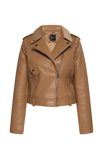Faina Bikerjacke Aus Kunstleder