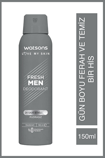 Watsons Fresh Men Pudrasız Deodorant Sprey 5x150ml
