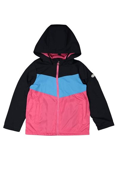 Verscon Girl's Hooded Zipper Closure Fleece Waterproof Rain Coat