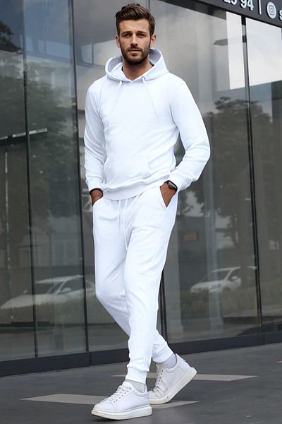 BayBayan Ανδρικό φούτερ Jogger Σετ αθλητική φόρμα με ελαστικά πόδια