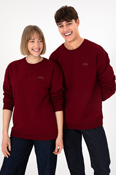 U.S. Polo Assn. Erkek Bordo Basic Sweatshirt 50295148-VR014