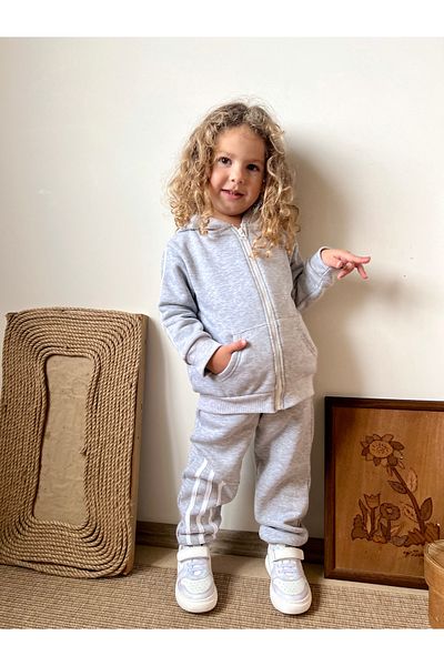 DİVİSTA Unisex Παιδική φόρμα γκρι μελανζ