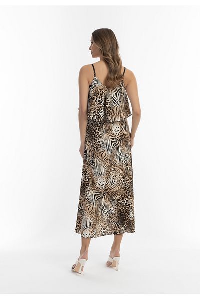 Faina Maxikleid Mit Animal-print