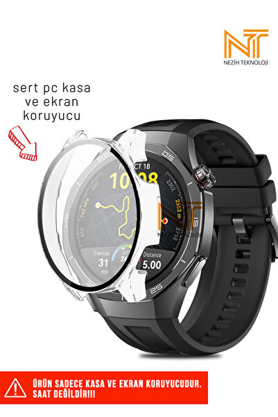 Nezih Case Huawei Watch GT 5 Pro 46mm Uyumlu  A+ Kalite Sert PC Kasa ve Ekran...
