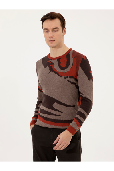 Cacharel Tile Slim Fit Crew Neck Knitwear Sweater 50238636 -Vr031