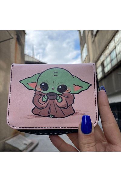 Köstebek Κοντό πορτοφόλι Pink Baby Yoda