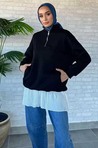 julude Λευκό γυναικείο μανίκι με πλισέ Hijab Innerwear Full Lycra Zero Sleeve