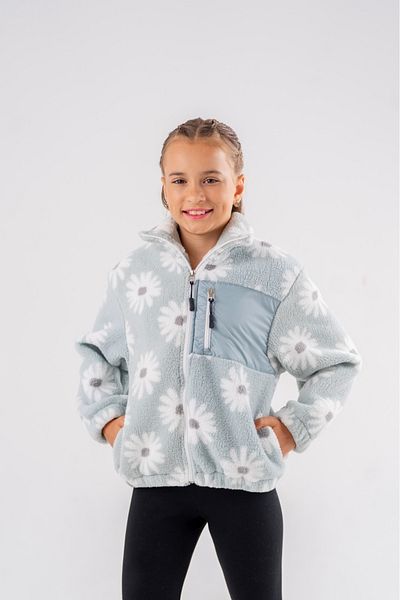 Eray Kids Cardigan with Fleece Flowers
