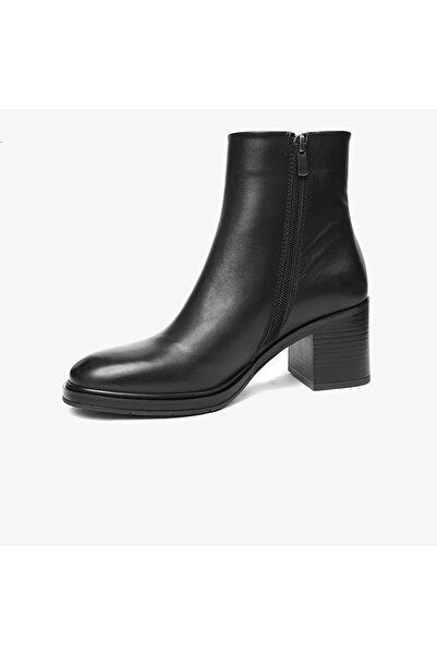 Greyder 59153 Γυναικείες μαύρες γνήσιες δερμάτινες μπότες με τακούνι