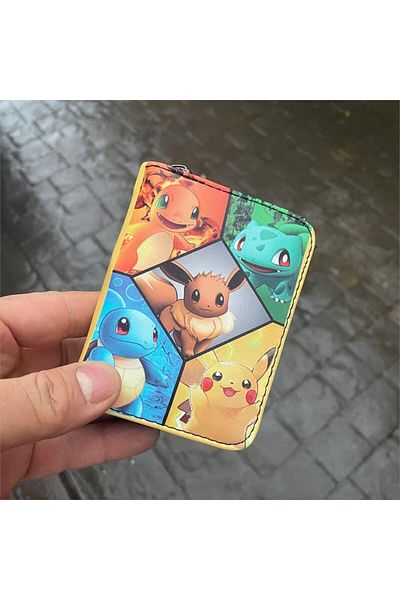 Köstebek Anime Pokemon Baby Characters Collage Short Wallet