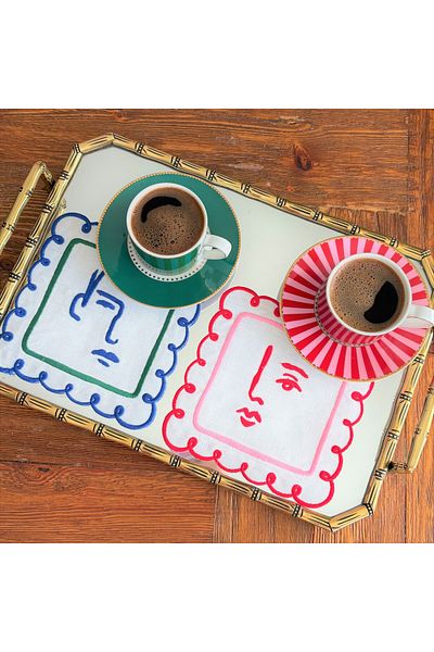 ge living Mr & Mrs Cocktail Napkin Set (2 Pieces)