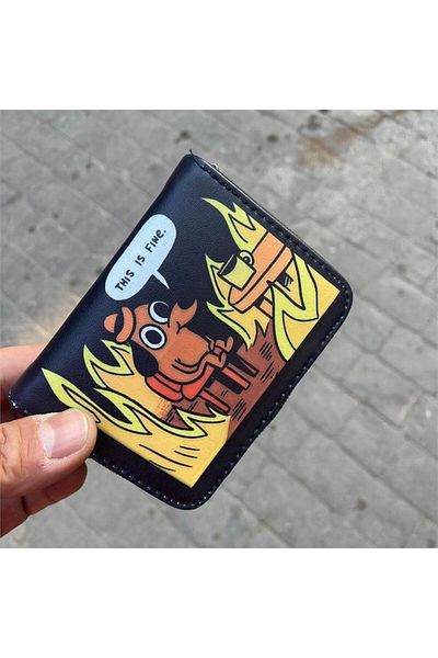 Köstebek This Is Fine Dog Memes - Short Wallet Design