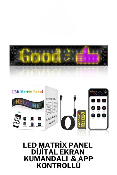 Ahanda Buldum شاشة LED مصفوفة مقاس 37 سم RGB تعمل بالتحكم في التطبيق يمكن لصق...