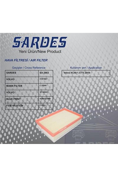 Sardes Volvo Xc40 T5 1.5 - Air Filter 19-18051