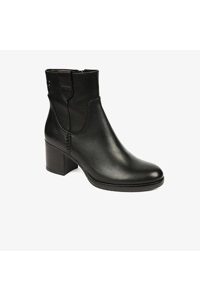 Greyder 32031 Γυναικείες μαύρες γνήσιες δερμάτινες μπότες με τακούνι
