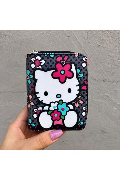 Köstebek Hello Kitty Short Wallet - Sunflower Design