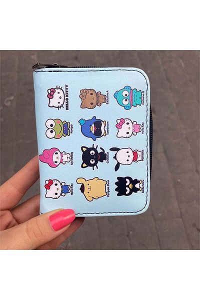Köstebek Collage Short Wallet - Cute Cartoon Characters