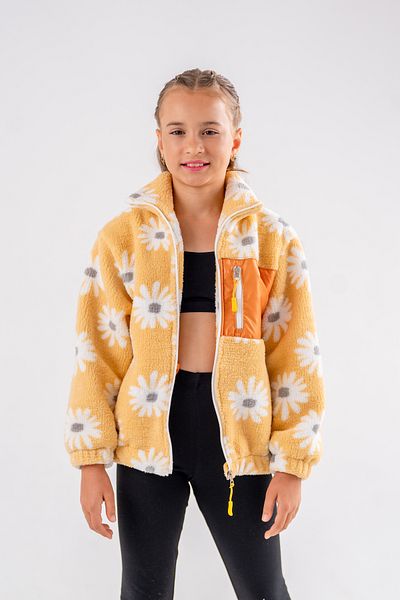 Eray Kids Cardigan with Fleece Flowers
