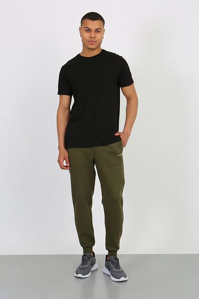 UOMOPARK 2020-2 Tricou casual, slim, 100% bumbac, negru, cu decolteu rotund