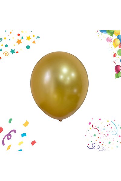 meyaccessories Gold Metallic Balloon 10 Pieces