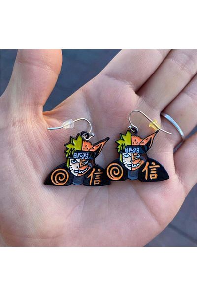 Köstebek Naruto Fox Earrings - Anime Design