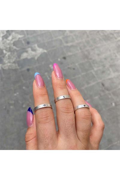Köstebek Moon Sun and Teddy Bear Triple Ring Set