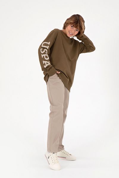 U.S. Polo Assn. Boy's Dark Beige Canvas Pants 50298539 -Vr088